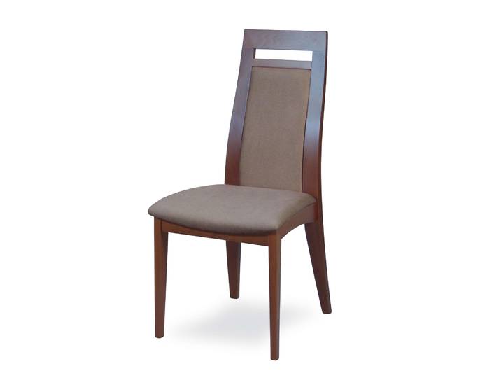 Esszimmerstuhl HOME AFFAIRE CLIO , nuss, taupe, nussbaum, taupe, B:48cm H:101cm T:58cm, Massivholz, Stühle, Esszimmerstuhl, Stuhl mit wasserabweisender Stoff