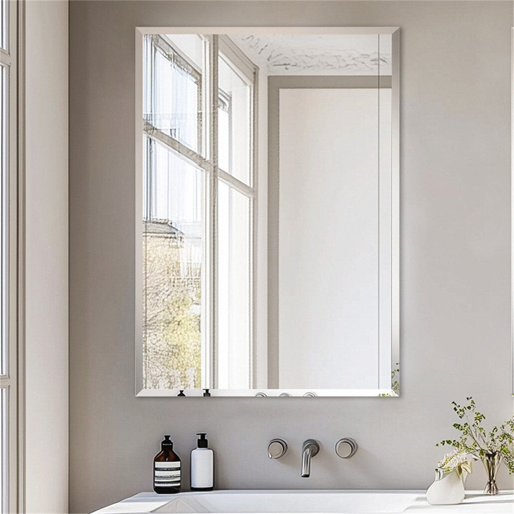 17 Stories Sien Glass Flat Wall Mirror Silver 70cm x 100cm