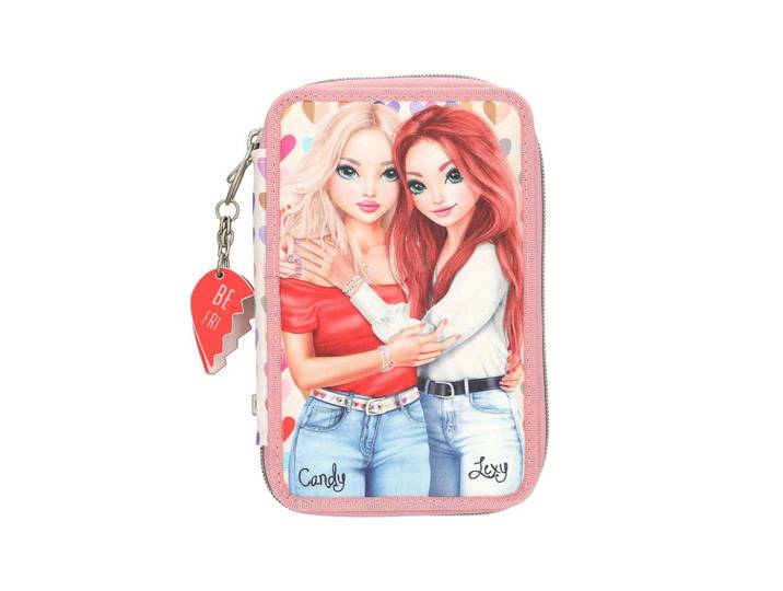 Depesche Germany 2-Fach Federtasche Heart TO Heart TOPModel rosa 5,5 x 12 x 19 cm, Rosa, Kunststoff, Rechteckig, 12x19x5.5 cm, unisex, Dekoration, Malbedarf & Bastelbedarf