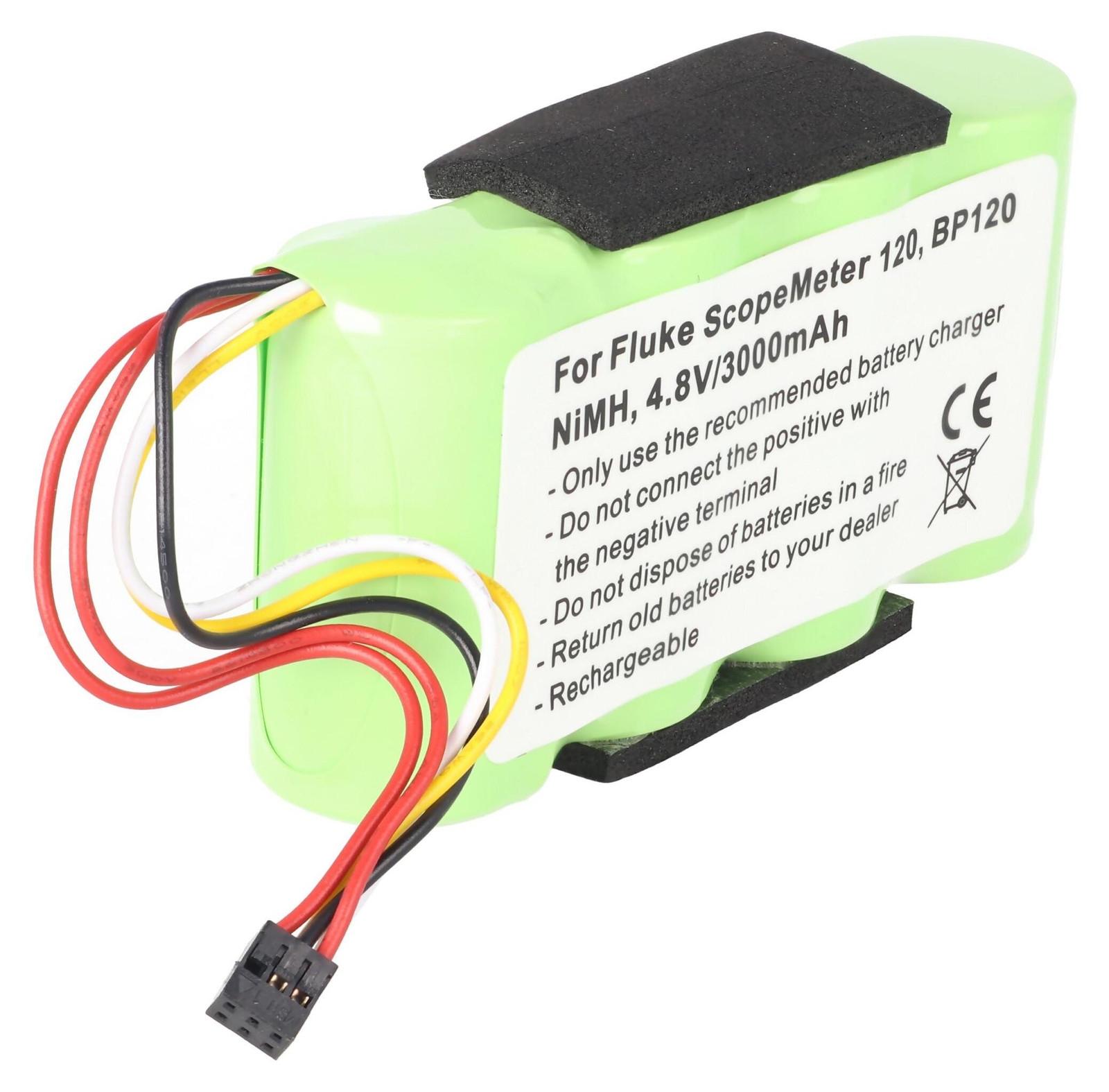 AccuCell Batterij voor Fluke ScopeMeter 120 en BP120, NiMH, 4,8V, 3000mAh, 14,4Wh