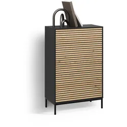 KOMMODE Aterno Goldkraft Eiche/Anthrazit 76 x 120 cm mit 5 Schubladen