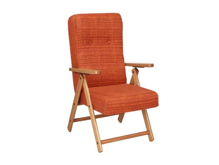 Fauteuil inclinable en hêtre naturel en tissu Orange-Molisana