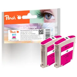 Peach Doppelpack Tintenpatronen magenta kompatibel zu HP No. 11 m*2, C4837A*2