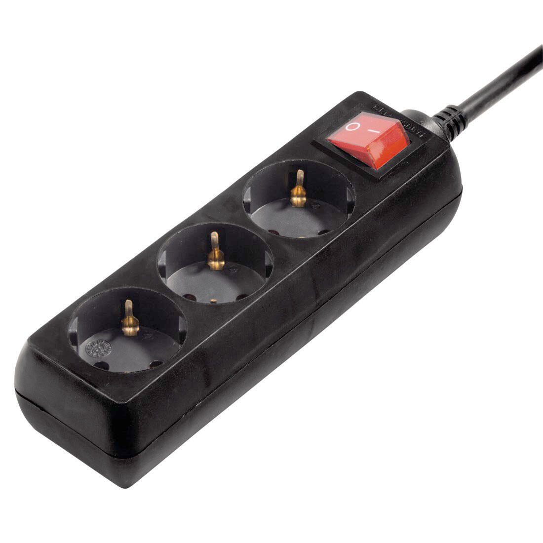 Hama Steckdosenleiste mit Schalter 3 m schwarz 108816