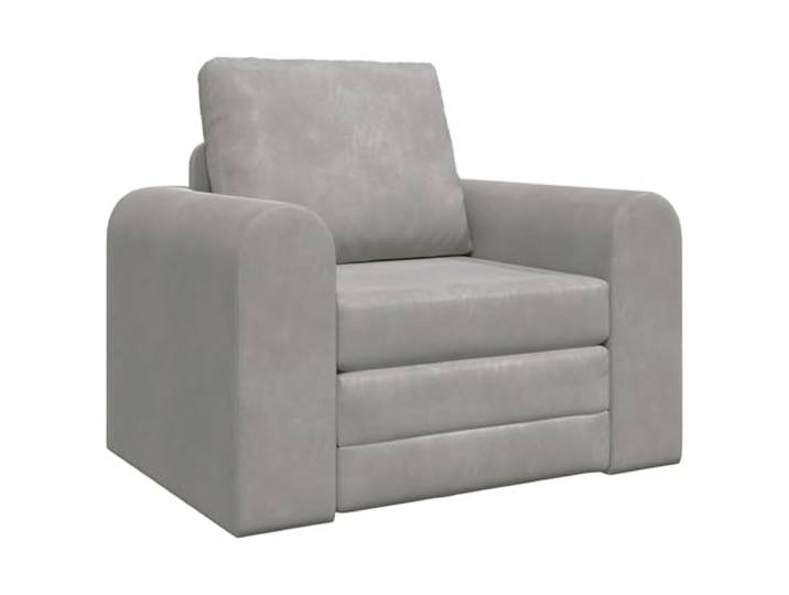 Coespram Schlafsofa Hellgrau 98x71x83cm Samt Klappsofa Sessel Wandelbarer Schlafsessel aus weichem Samtstoff in Hellgrau, ideal für kleine Räume im Wohnzimmer oder Gästezimmer.