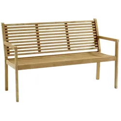 Gartenbank Canberra aus Teakholz, modern skandinavisch, natur, für 2–3 Personen, Brafab