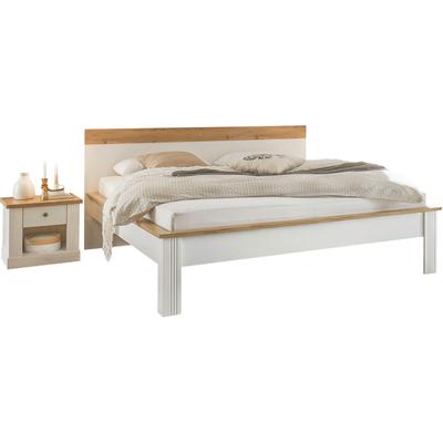 Schlafzimmer-Set OTTO HOME "Westminster", weiß, B/H: 180cm x 200cm, Schlafzimmermöbel-Sets, Bett Liegefläche 180/200cm und 2 Nachtkommoden