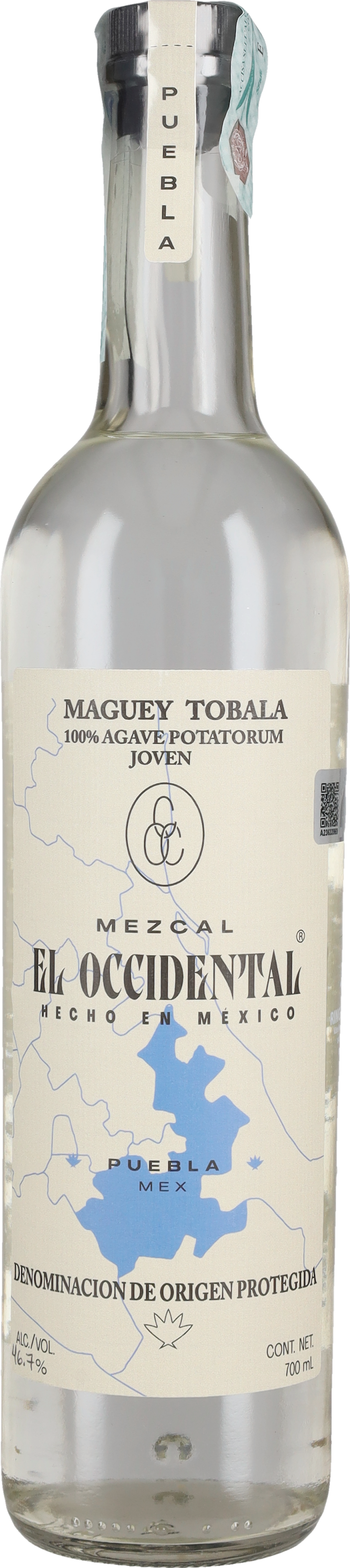 El Occidental Mezcal Joven Puebla Tobala