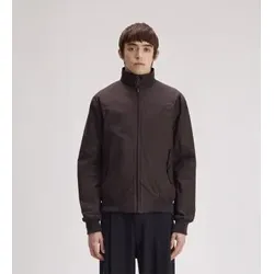 Fred Perry für Herren. J3341 Dunkelbraune Harrington-Jacke (M), Lässig, Baumwolle