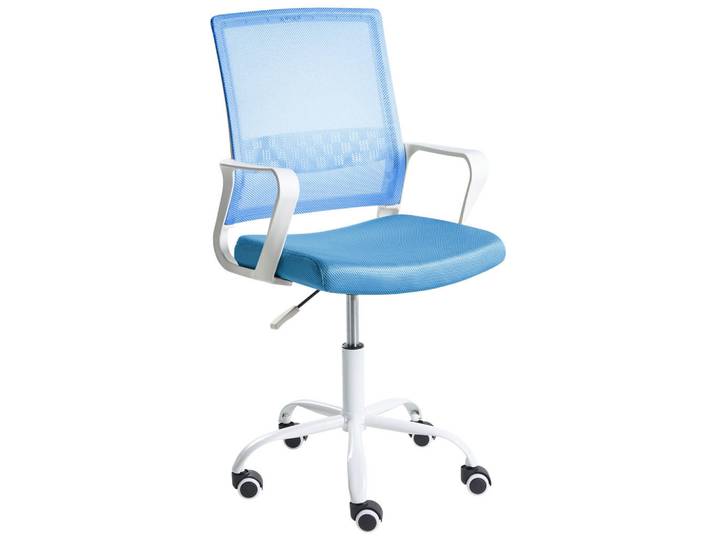 Beliani Bürostuhl Blau Ease, 54x94x54 cm, Büromöbel, Bürostühle, Drehstühle