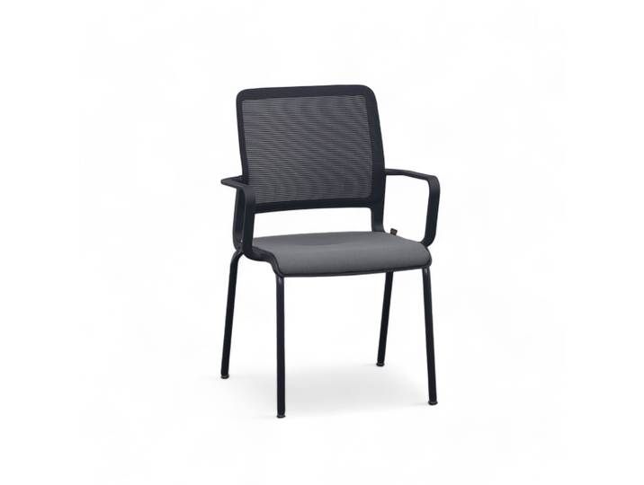 Sitag SitagXilium Mesh visitor chair Black with fixed armrests, New - Perfect for office and reception