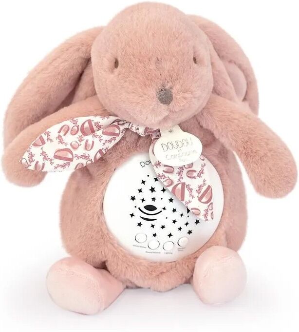 Veilleuse Lapin Musicale Projection mur avec chansons Douces Rose poudré - Doudou et Compagnie