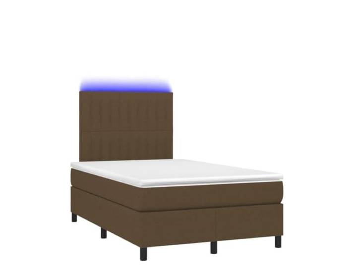 KKgypkn Boxspringbett mit Matratze & LED Dunkelbraun 120x190 cm Stoff