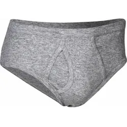 JBS Basic Fly Brief Grau Baumwolle Large Herren