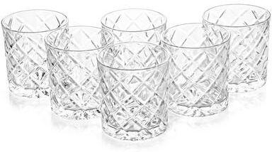 STP Goods Old Fashioned Diamond Low Ball Glasses Set of 6