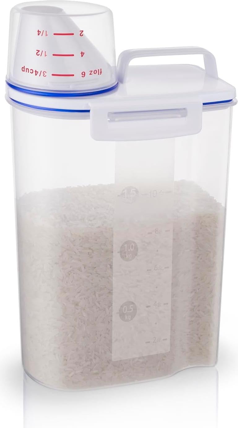 Luchtgedichte en lekvrije voedselopslagcontainers van transparant plastic, 2 liter