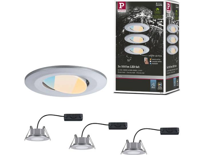 Paulmann LED Einbauleuchte Calla 3er-Set schwenkbar