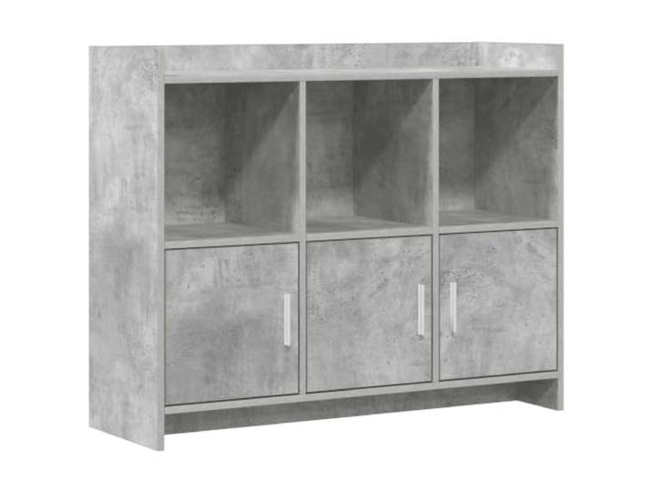 PUGYNBK Sideboard, Grau, Beton, 98,5 x 33 x 80 cm, technisches Holz Geräumige Aufbewahrung, Metallgriffe, geeignet für Esszimmer und Wohnzimmer, einfache Reinigung
