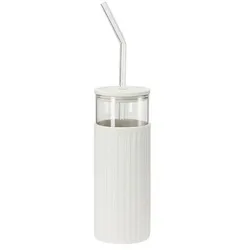 for friends ToGo-Becher   , weiß , Glas,Silikon , Maße (cm): H: 18,7  Ø: 7