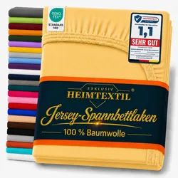 EXKLUSIV HEIMTEXTIL Marke Jersey Spannbettlaken 140-160x200 cm Gelb