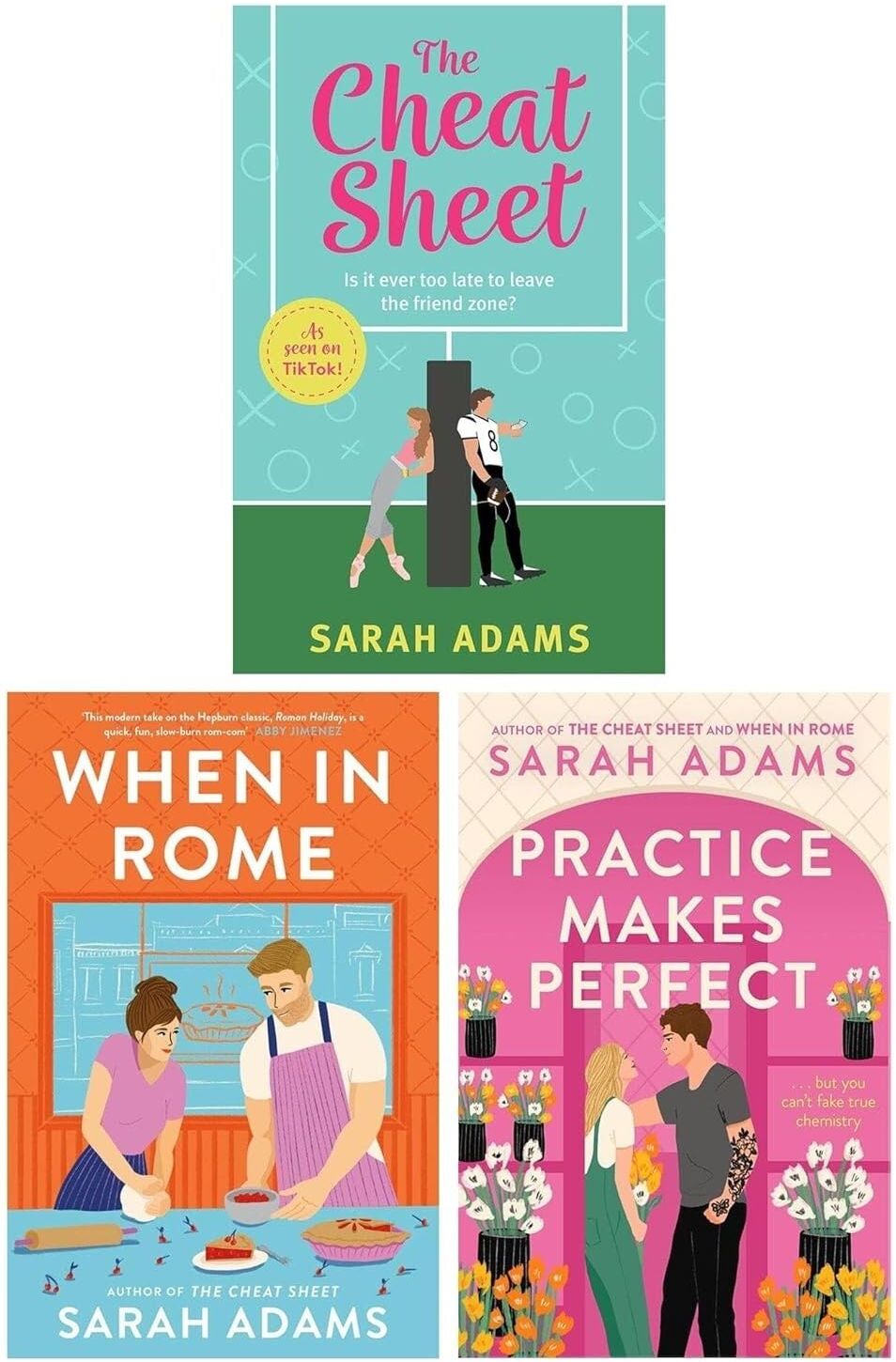 Headline Sarah Adams Collection 3 Books Set (The Cheat Sheet, When in Rome, Practice Makes Perfect)
