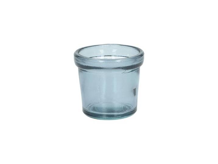 Waxinelichthouder, gerecycled glas, blauw, Ø7 cm