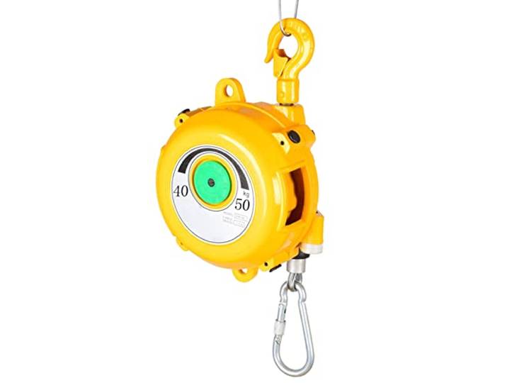 VFDZ Federzug Balancer, Spring Balancer mit 1.9m Seilzug und Haken(40-50kg) Einziehbarer Federzug mit Arretierung, Einstellbarer Federzug Rückholer für Werkstätten und Kfz-Ausstattung