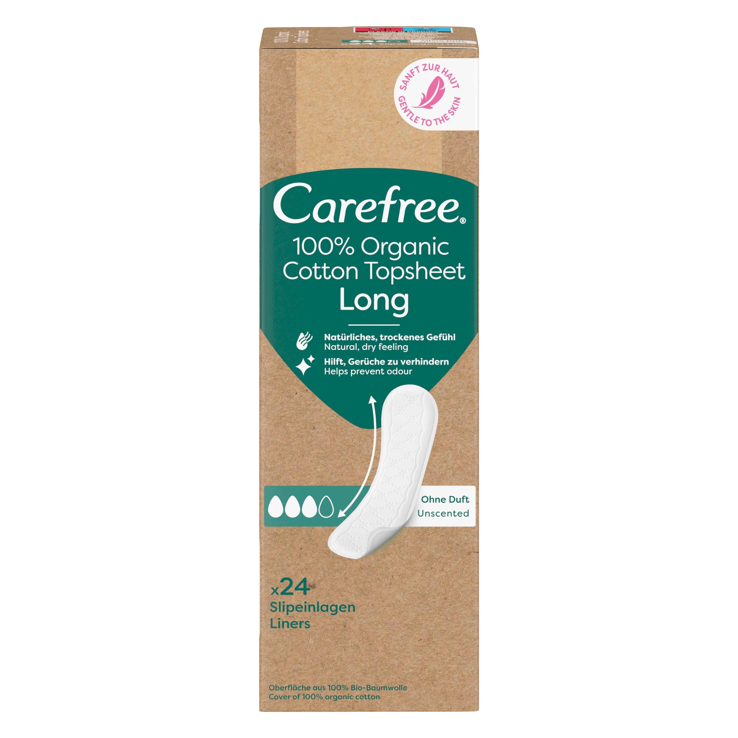 Carefree Organic Cotton Long - Panty liners - 24.0pcs (24x) (3574661651439)