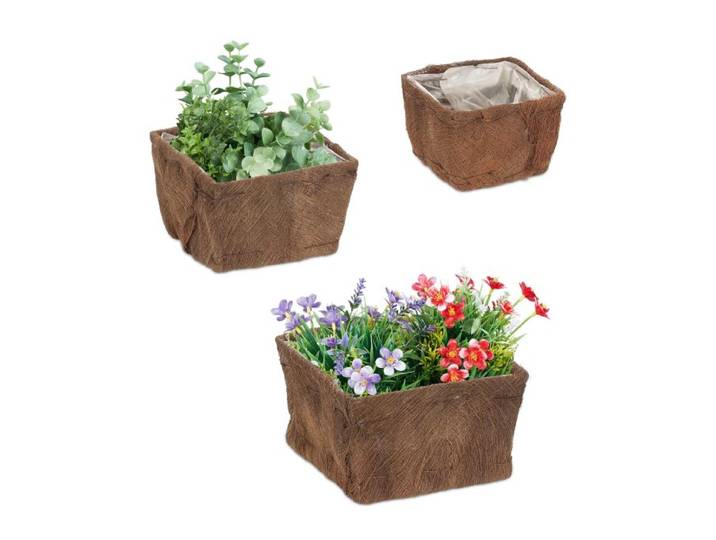 Relaxdays Blumentopf 3er Set
