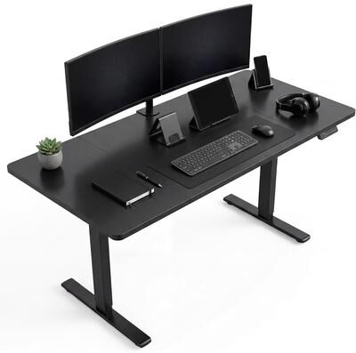 Garvee Electric Height Adjustable 2-Fold Sit-Stand Desk, Home Office Gaming Desk