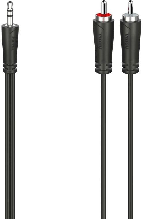 Hama Audio-Kabel "Klinken-Cinch-Kabel, 3,5-mm-Klinken-Steck.-2 Cinch-Steck., 5m,Stereo", schwarz, 50cmcm, Kabel, Audio-Kabel