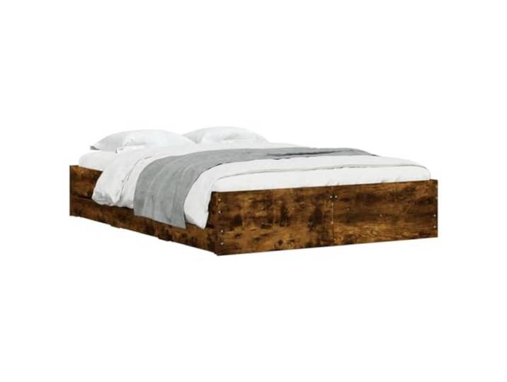 vidaXL Bettgestell mit Schubladen Räuchereiche 120x200cm Holzwerkstoff