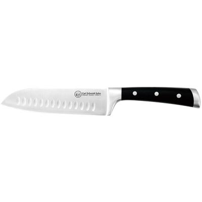 Santokumesser CARL SCHMIDT SOHN "HERNE, 18 cm, Edelstahl rostfrei", schwarz, Klingenlänge 18cm, Edelstahl, Kunststoff, Kochmesser, mit ergonomischem Griff und Messerkropf