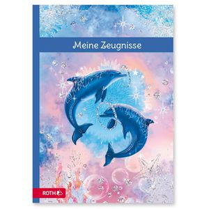 Roth Zeugnismappe 89342, mit Design und Effekt, A4, Sichtbuch, mit Delfinen, mit 10 Hüllen