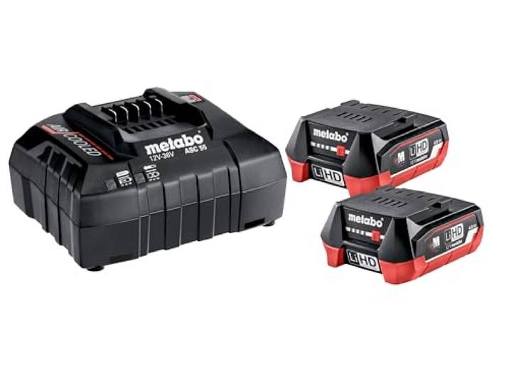metabo 685301000 Combo Batterie + Chargeur Basic-Set 2X LiHD 4\,0 Ah\, Couleur