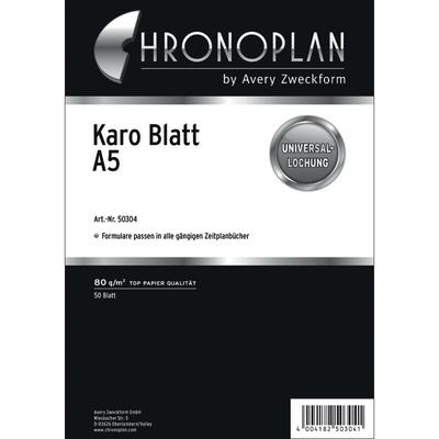 Chronoplan Schreibblock, 50 Blatt, weiß, kariert