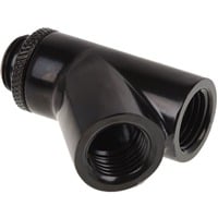 Eiszapfen Y-Verbinder 45° - G1/4 drehbar, Verbindung schwarz, 2x Innen 1x Außengewinde - Deep Black