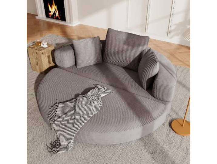 Fiednoy Faltbares Schlafsofa, Modulares Sofabett aus Cordstoff Modulares Sofabett mit hohem Rand und Kissen, Vielseitige Schlafcouch für Apartment und Schlafzimmer，250 kg