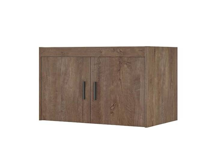AXLIVING Schrankaufsatz Storicos 2D Eiche Lefkas 89,7x55x53 cm Modern Praktische Aufteilung: Zwei Fächer hinter zwei Türen. Laminierte Platten. HDF-Rückwand. Melaminbeschichtete Kanten.