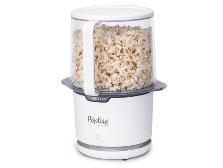 Presto 04812 PopLite Our Munch Heißluft-Popcorn-Popper - Familiengröße, integrierte Servierschale, kompaktes Design, 15 Tassen, weiß
