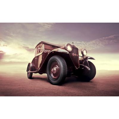 Fototapete PAPERMOON "Posing Oldtimer", bunt, B:4m L:2,6m, Vlies, Tapeten