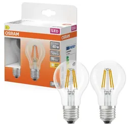 2er Pack OSRAM E27  LED Star Classic A 40 Filament 3,4W wie 40W warmweiß