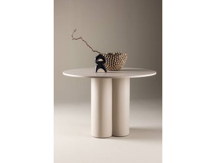 Esstisch VENTURE HOME Olivia, runder Esstisch, einladend, Ø 110 cm , beige (beige, beige), B:110cm H:75cm T:110cm, Tische, Esstisch, Esszimmertisch, MDF, rund, einheitlich, gesellig, einladend