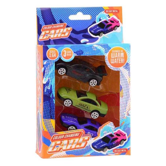 Johntoy Farbwechselndes Druckguss-Rennauto, 3 Stück. (53014701)