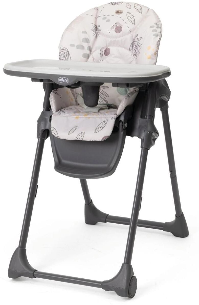 Hochstuhl CHICCO "Polly Easy Woodland", Baby, grau (beige, schwarz), Kunststoff, Metall, Stühle Hochstuhl beige, schwarz Einheitsgröße