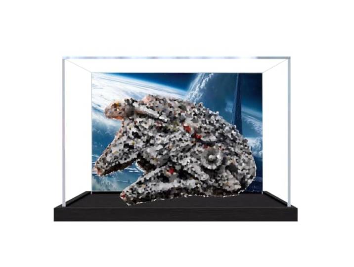 Acryl-Vitrine, kompatibel mit Le-go 75192 (Hintergrund 3 mmA) Kompatibel mit Le-go 75192 Millennium Falcon Clear Acryl-Vitrine; staubdicht, transparent, nur Hülle