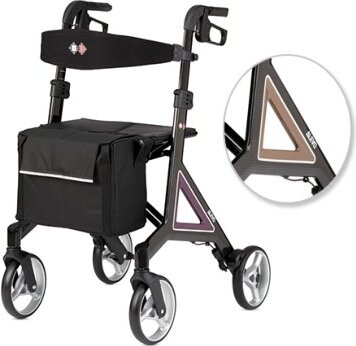 Rollator ALEVO m.Rückengurt,Tasche,mokka,