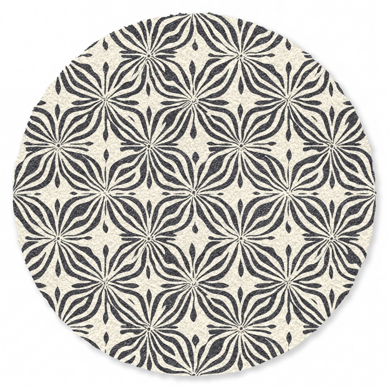 MuchoWow Ronde Deurmat met Grafisch Patroon - Zwart - Diameter: 90 cm
