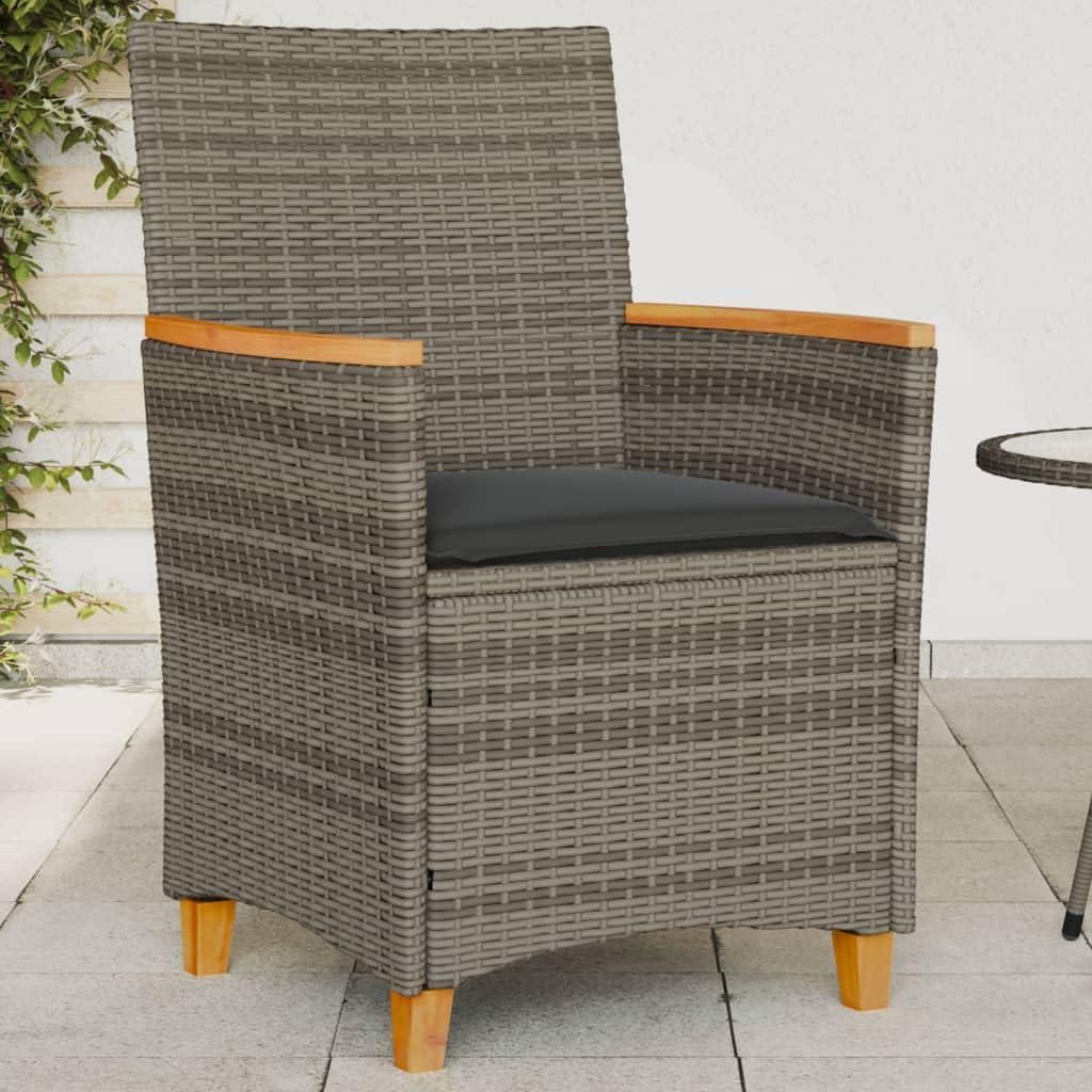 Gartenstuhl - Esstischstuhl - Gartenstühle - Rattanstuhl - Gartenmöbelstuhl - 2 Stück, Grau - Langlebiges PE-Rattan