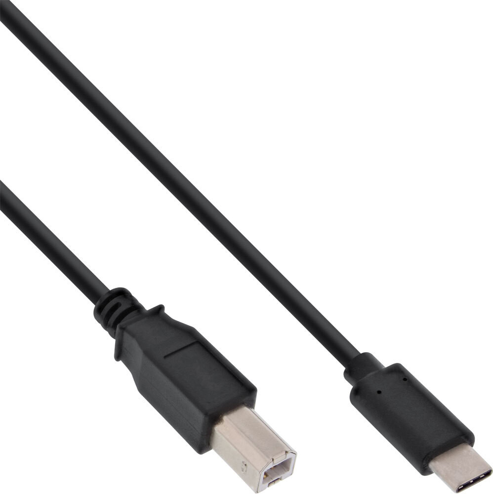 InLine USB-C naar USB-B USB 2.0 kabel, 3 meter, zwart